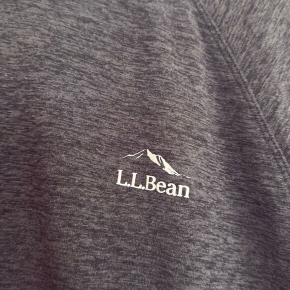 L.L. Bean grey hooded light polartec pullover sweater m - Picture 3 of 10